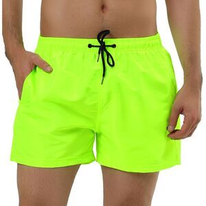 Swim Shorts Summer Drawstring Waist Color Mesh Lining Swimming Board Shorts